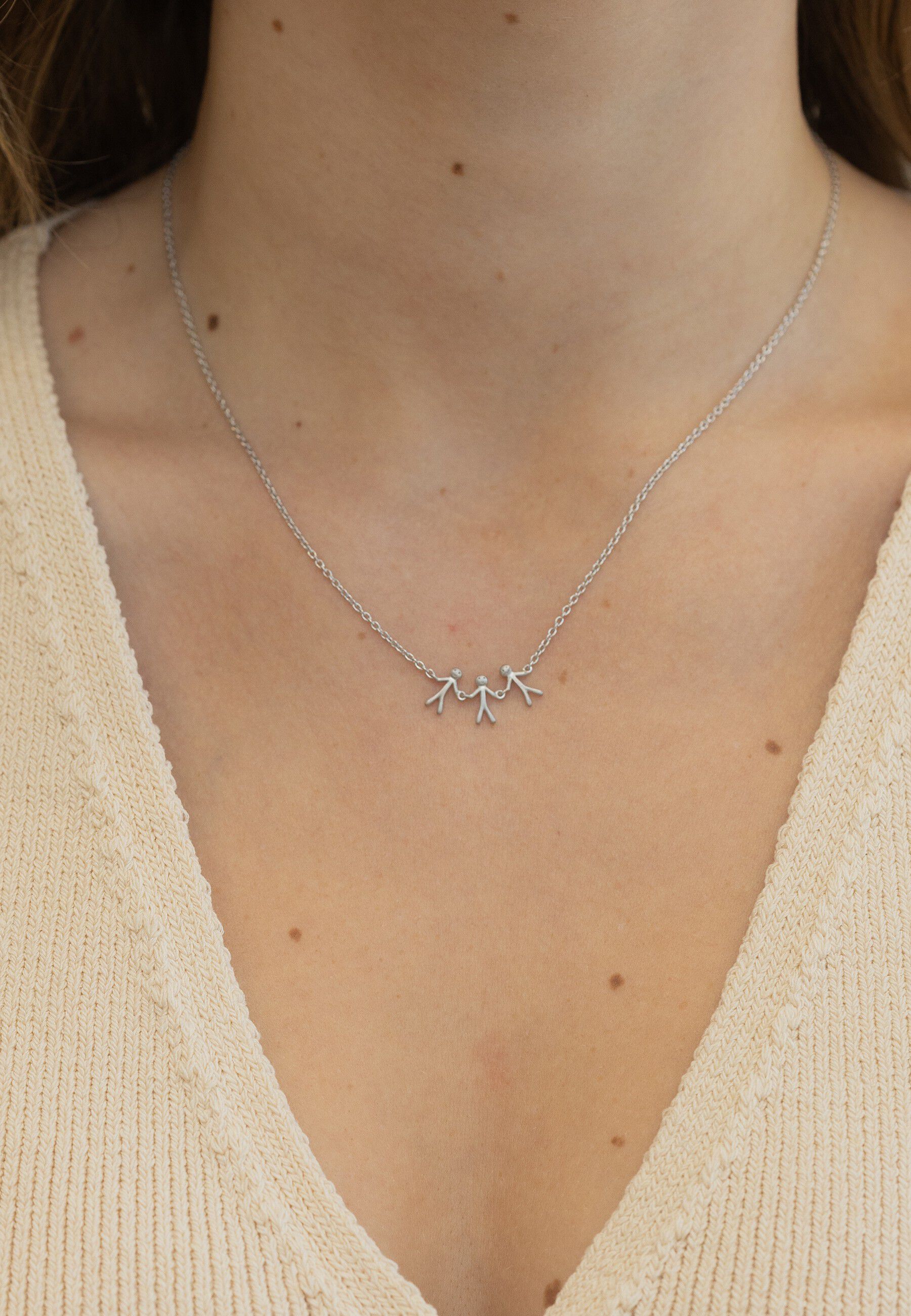 Together Family 3 necklace - silver