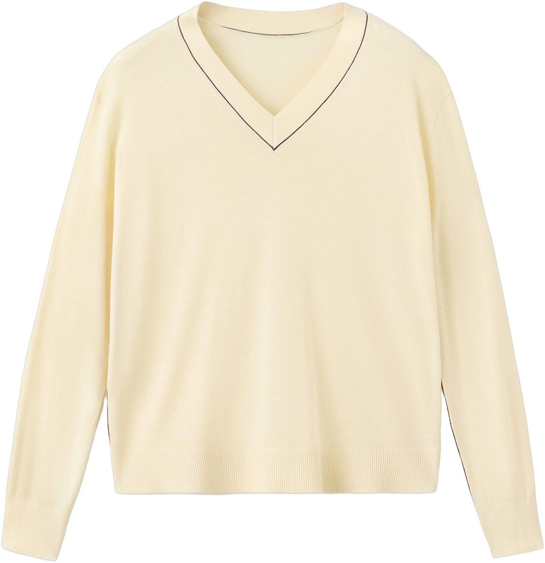 V-neck sweater with contrasting tri