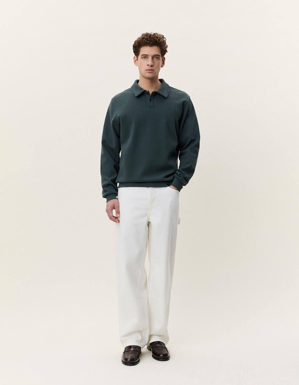 Piqu&eacute; Polo Sweatshirt