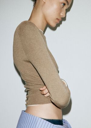 Ribbed knit jumper with contrast ed
