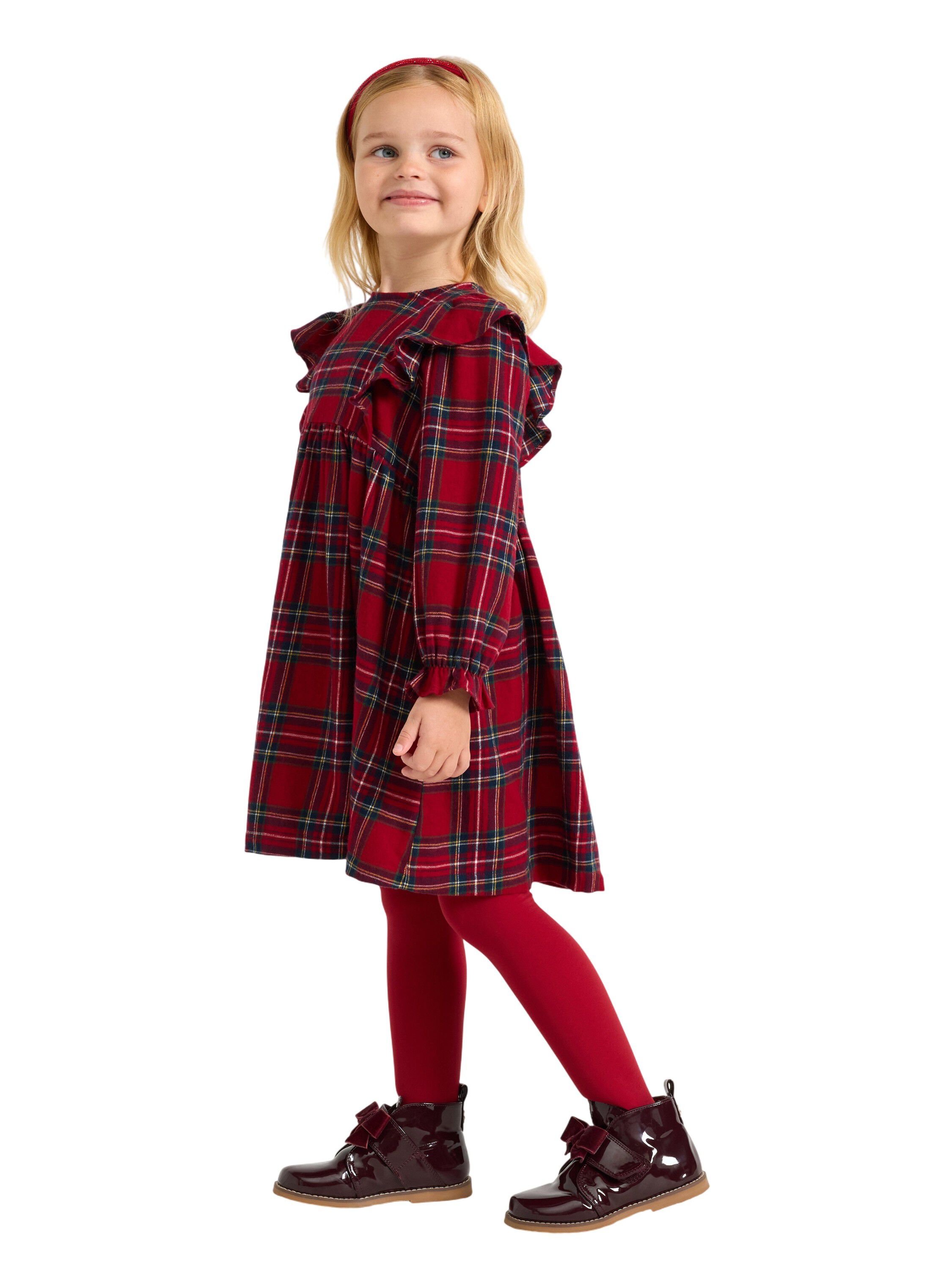 V&aelig;vet, ternet kjole i bl&oslash;d bomuld m