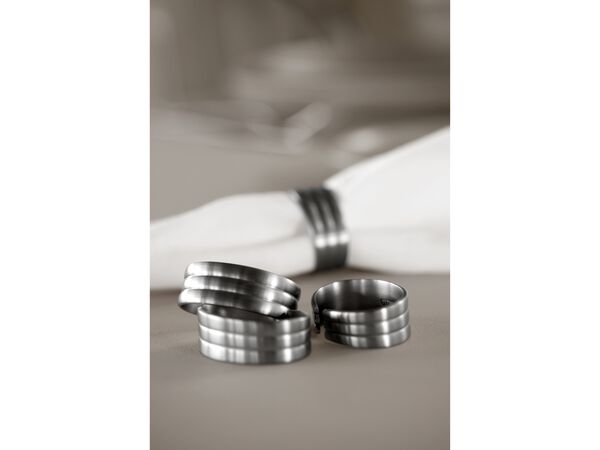 Servettring Thebe 4 st Matt stål Recycled