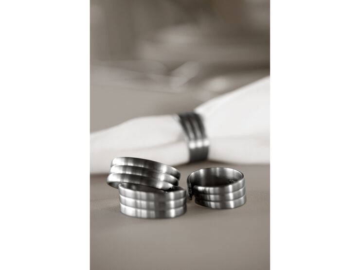 Servettring Thebe 4 st Matt stål Recycled