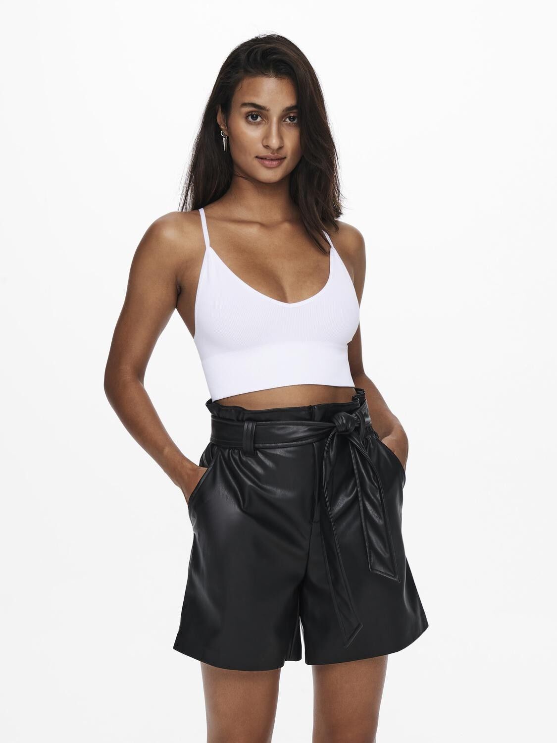 ONLVICKY RIB SEAMLESS VNECK TOP NOO