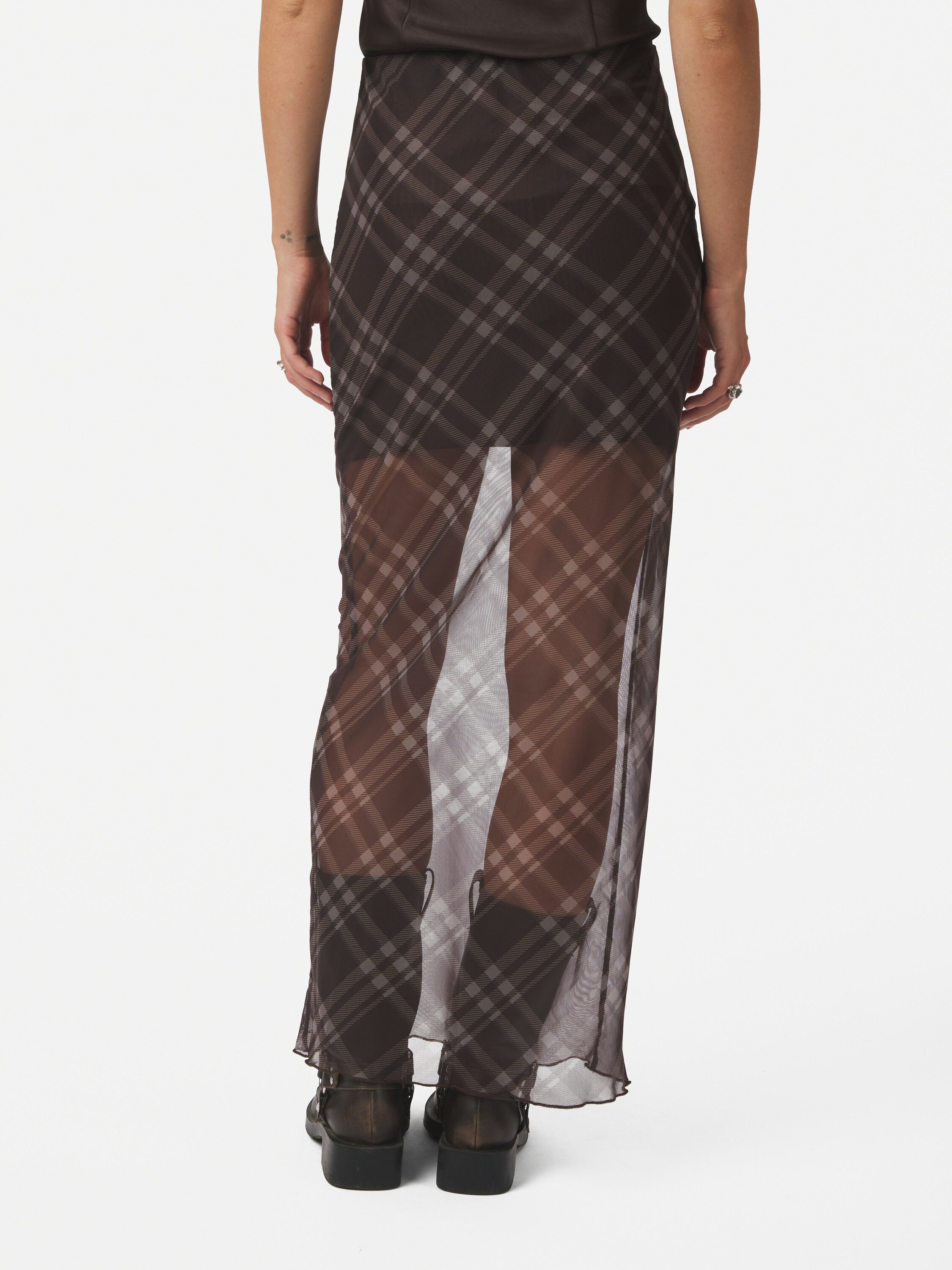 Marlise Check Mesh Skirt