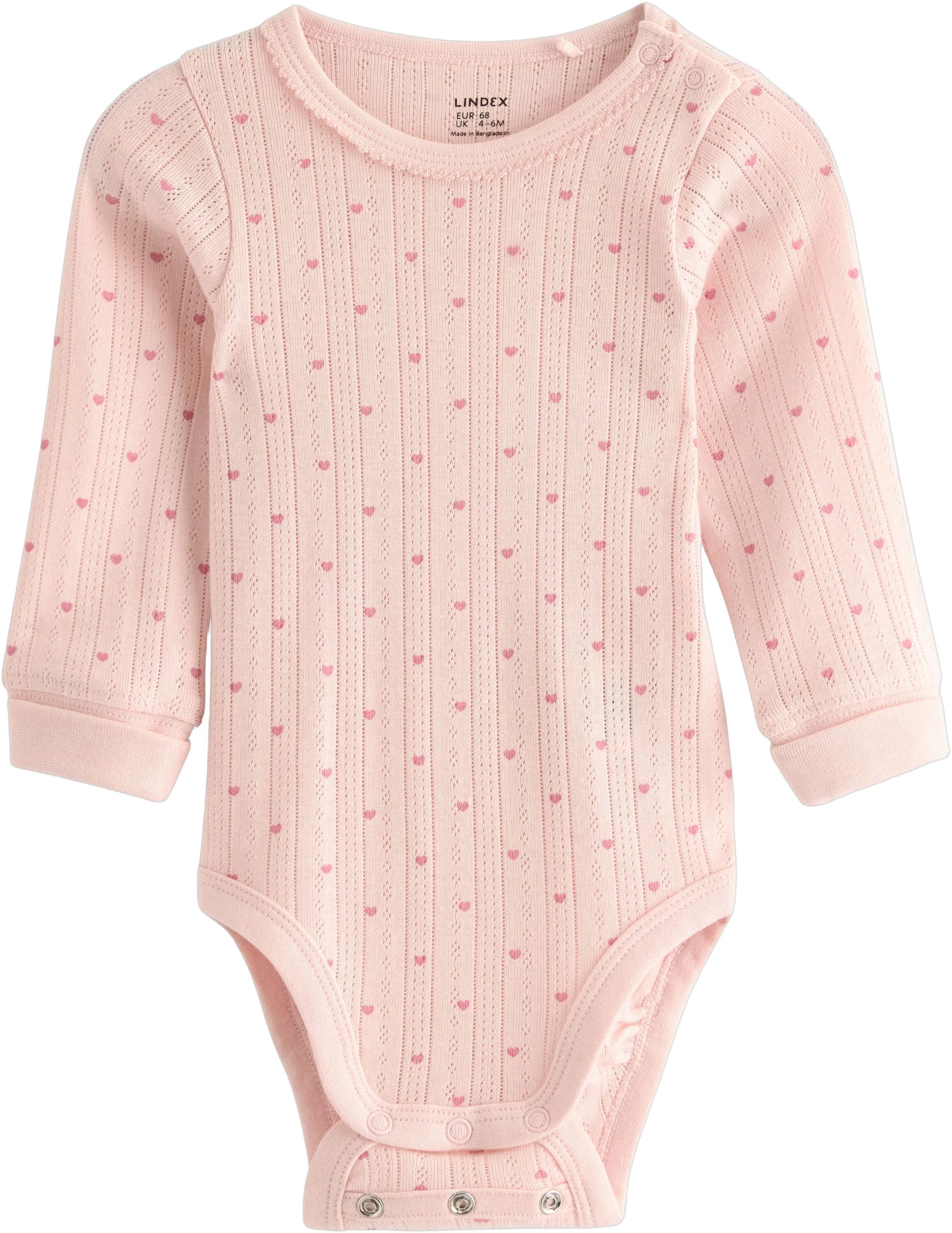 Myk, langermet body i pointellestri