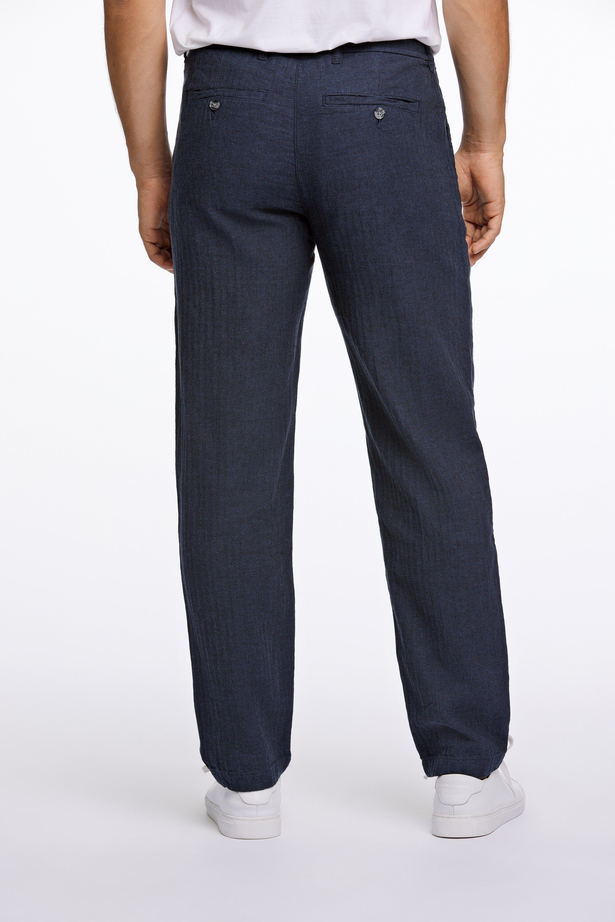 Linen blend herringbone pants