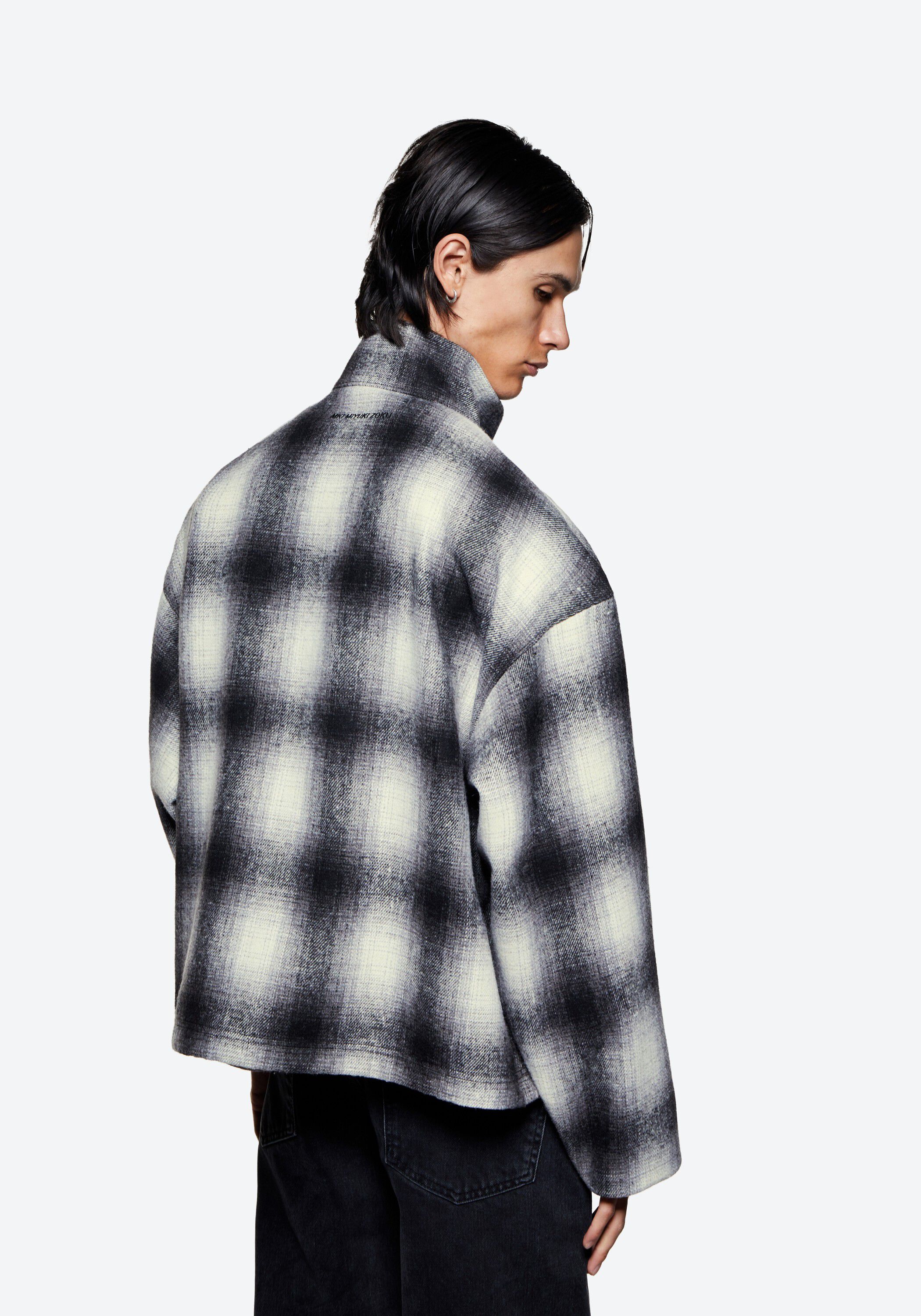 WOOL CHECK TRACK JACKET