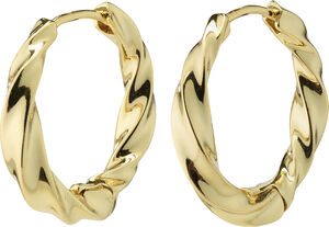 TAFFY recycled large swirl hoop earrings gold-plated
