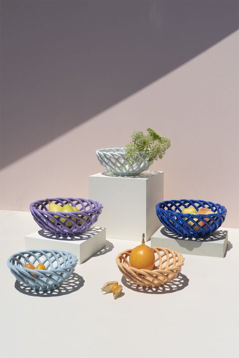 CERAMIC BASKET SICILIA SMALL TANGERINE