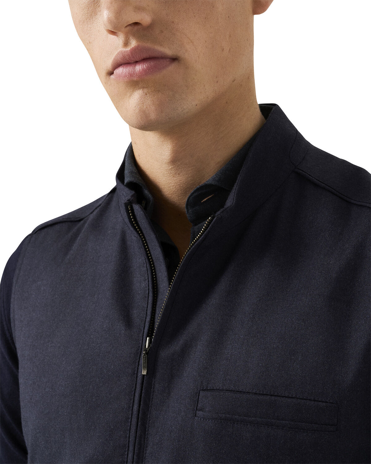 Navy Blue Wool Flannel Vest