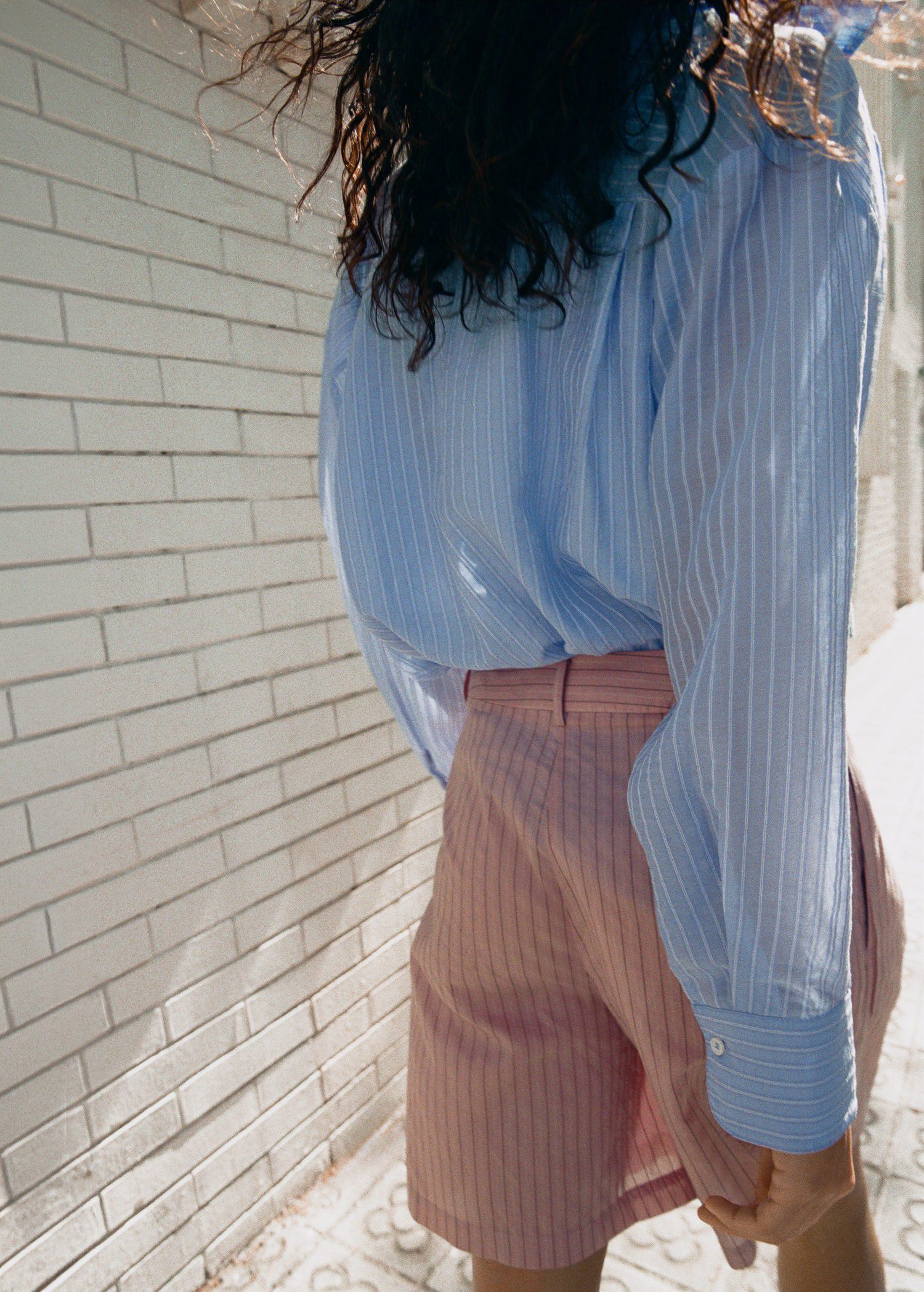 Striped lyocell shirt