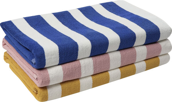 Beach towel 100x180 olympian blue/star white stripe GOTS