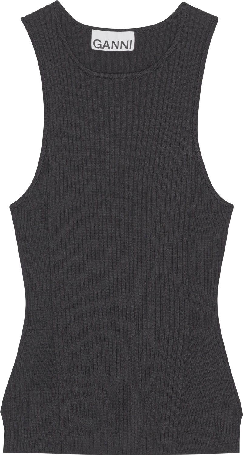 Svart &auml;rml&ouml;s melerad topp