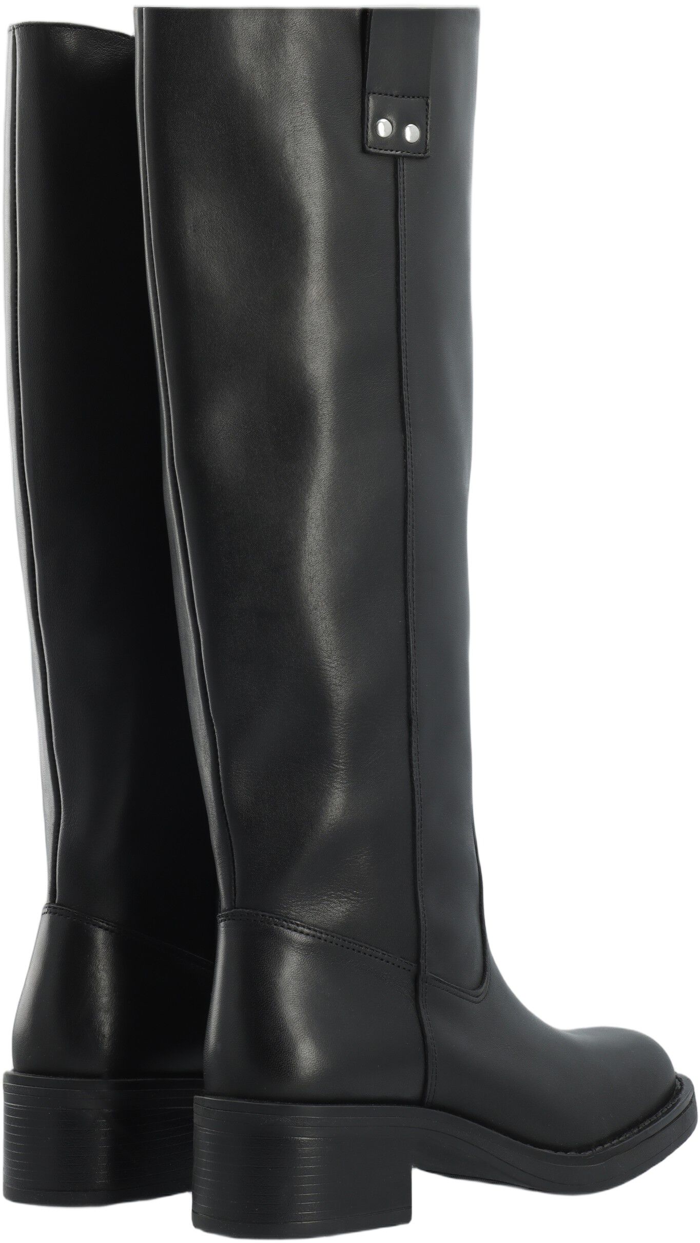 BIAMARY Knee High Pull On Boot Smooth Leather
