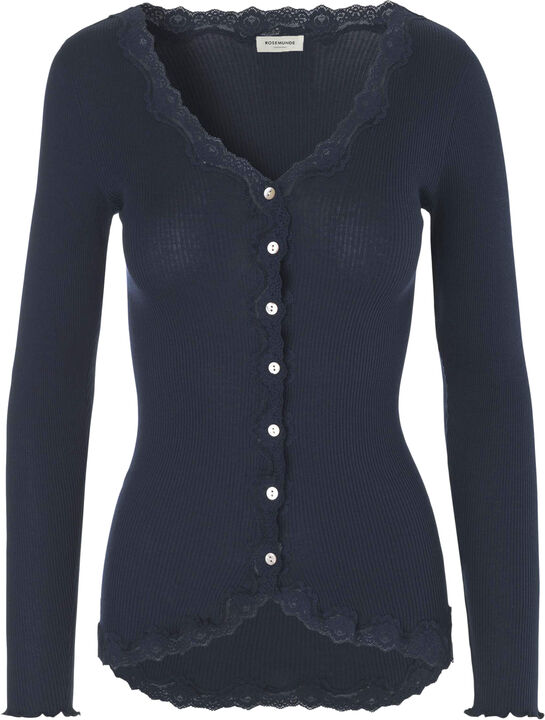 Silk cardigan regular ls w/rev vint