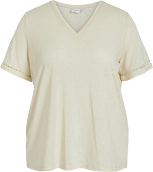 VINULAN V-NECK S/S LACE T-SHRT/CUR