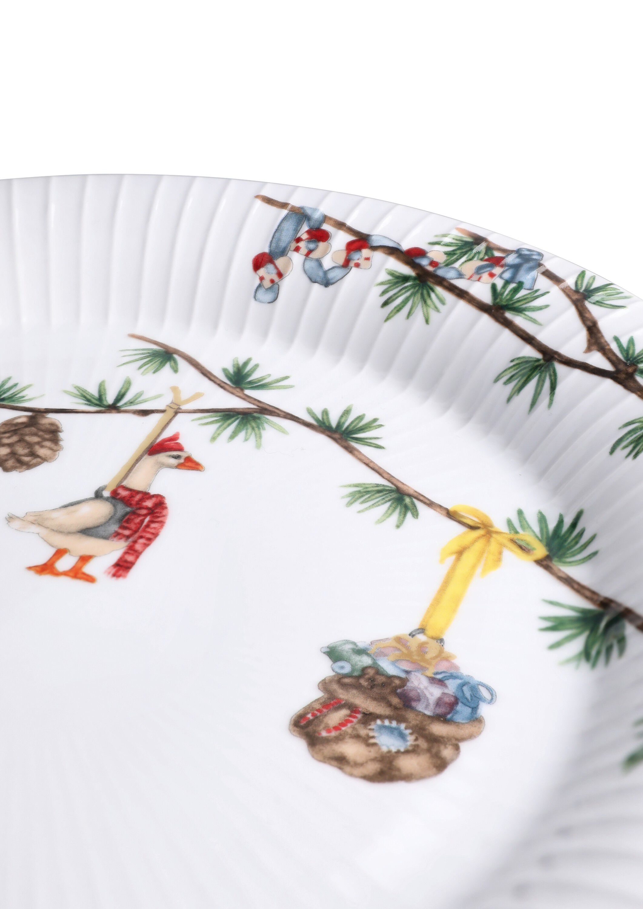 Hammersh&oslash;i Christmas Tallerken g&aring;s &Oslash;27 cm hvid m. deko