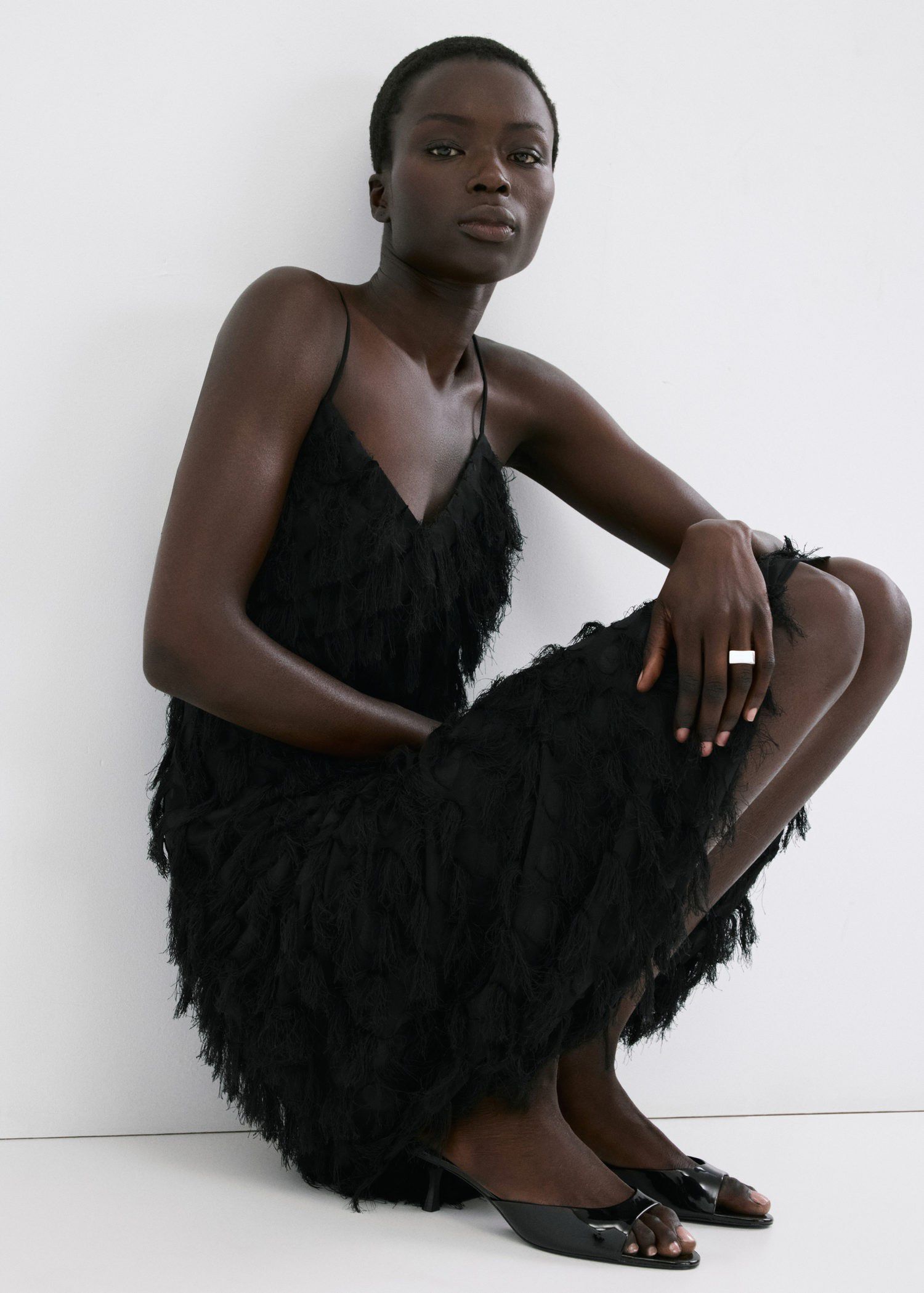 Kitten-heel sandals with strap