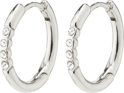 TRUDY small crystal hoop earrings silver-plated