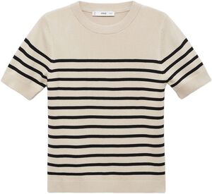Striped short-sleeved sweater