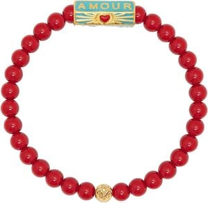Amour Red Beaded Bracelet