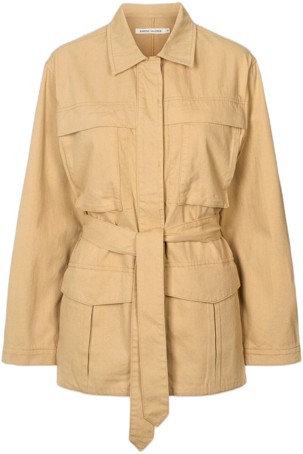 Texture canvas belted jacket - Sien