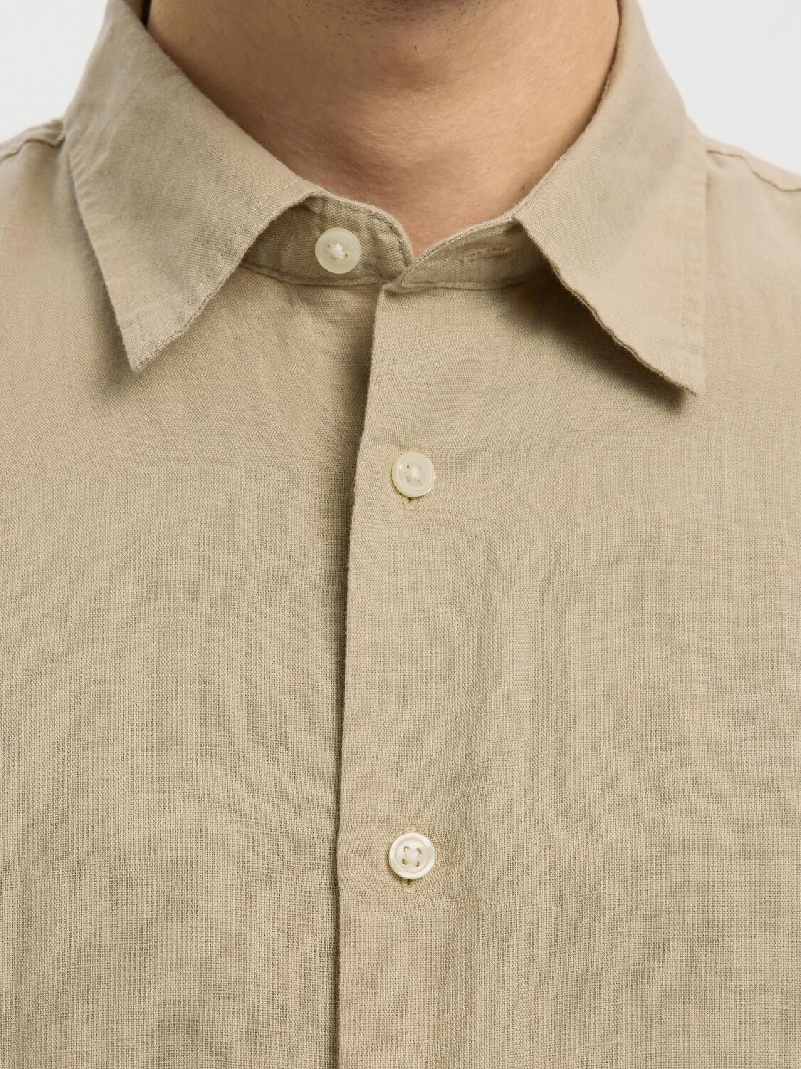 Slhregclay Linenblend Ss Shirt Cla Noos