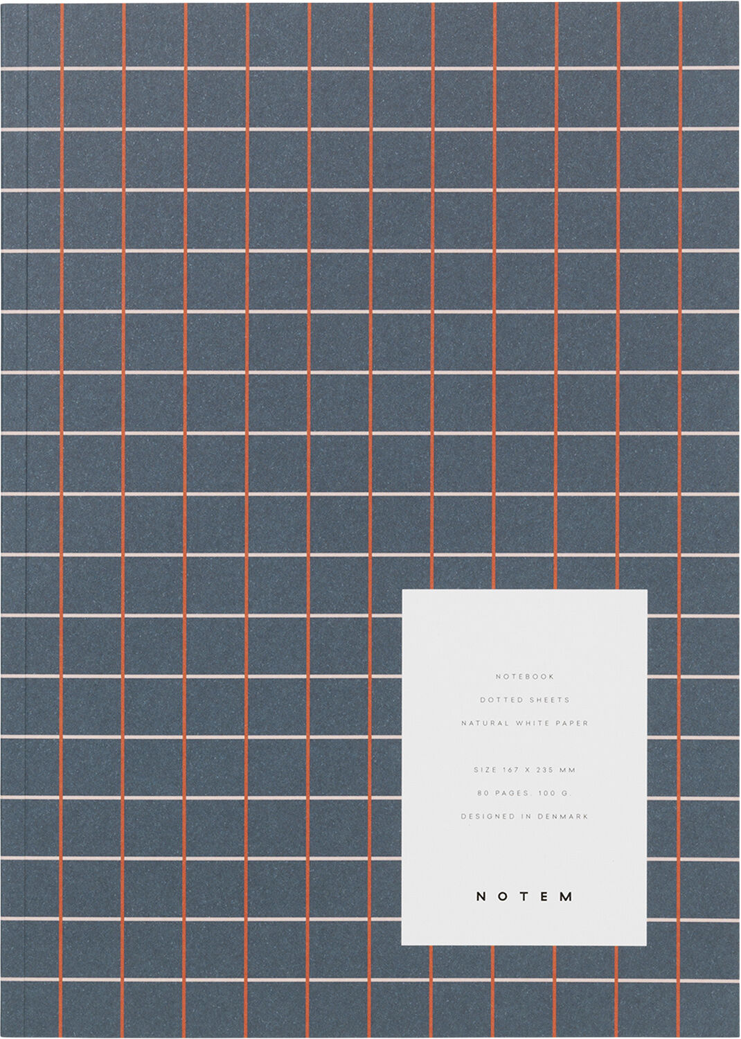 Medium notesbog, bl&aring; med tern