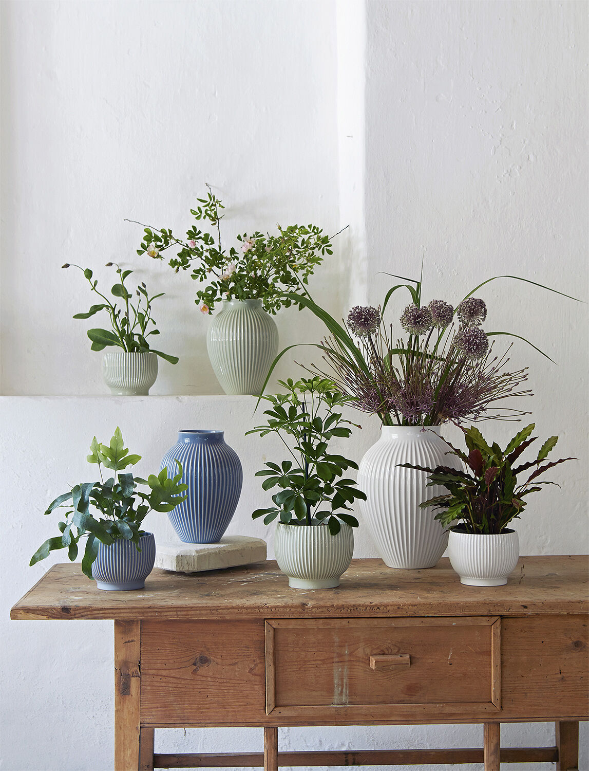 Knabstrup vas H 20 cm ripple lavender