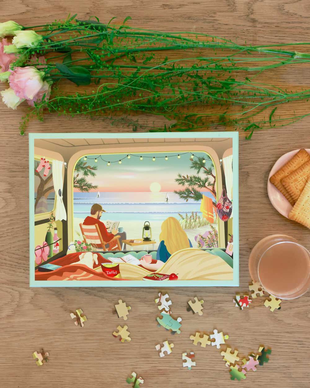 CAMPER BY THE OCEAN - puslespil med 1000 brikker