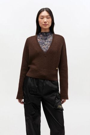 Wool Yak Mix Deep V-neck