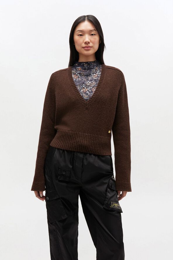 Wool Yak Mix Deep V-neck