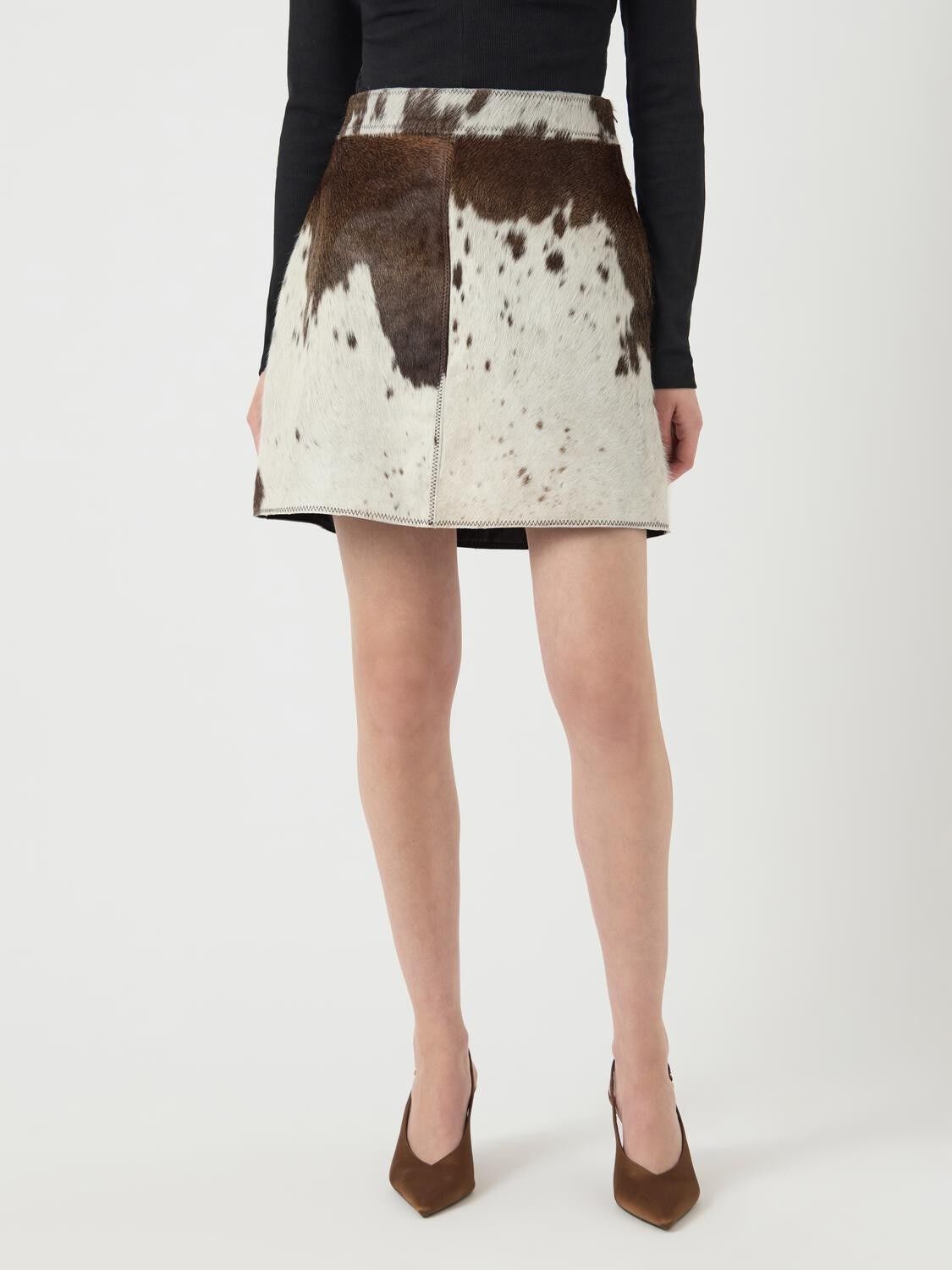 YASCAROLINE HW COW LEATHER SKIRT -