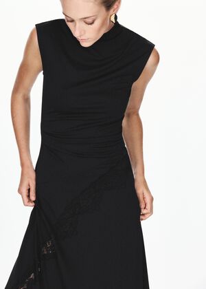 Asymmetric lace dress