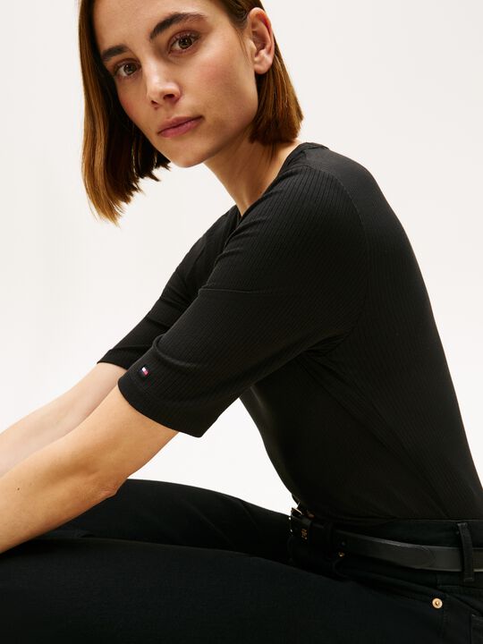 SLIM 5X2 RIB C-NK 1/2 SLV