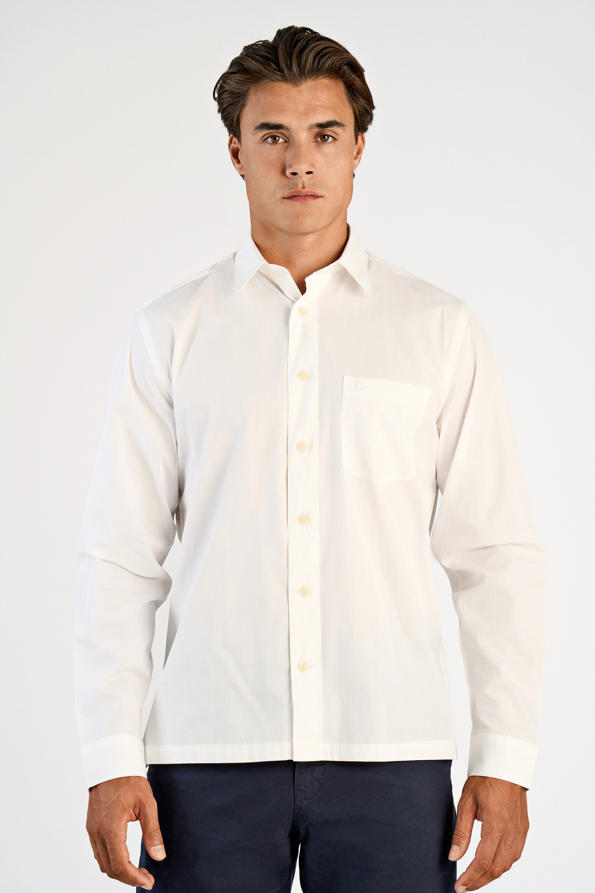 Straight hemline shirt L/S