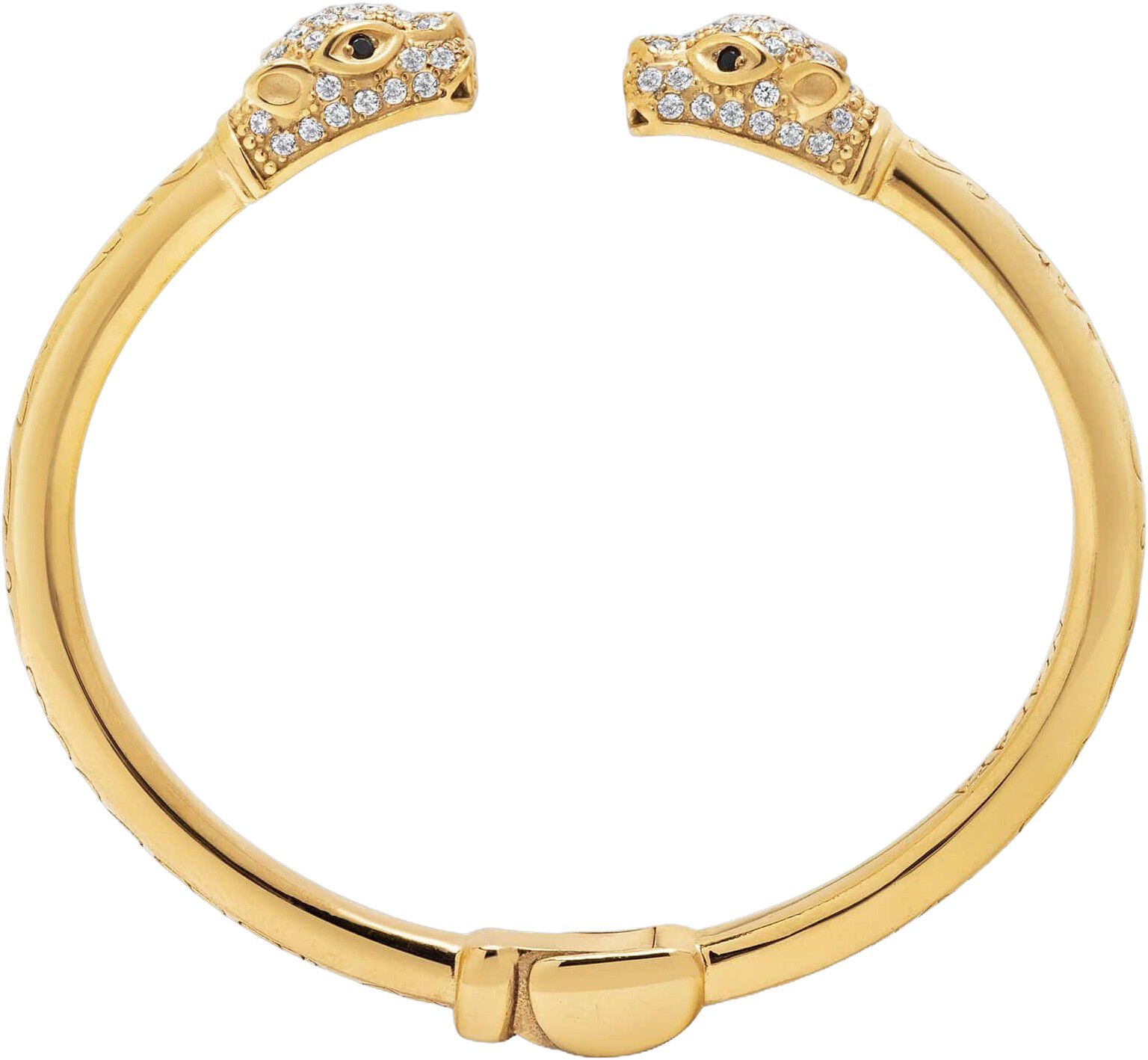 Men's Gold Plated CZ Panther Bangle