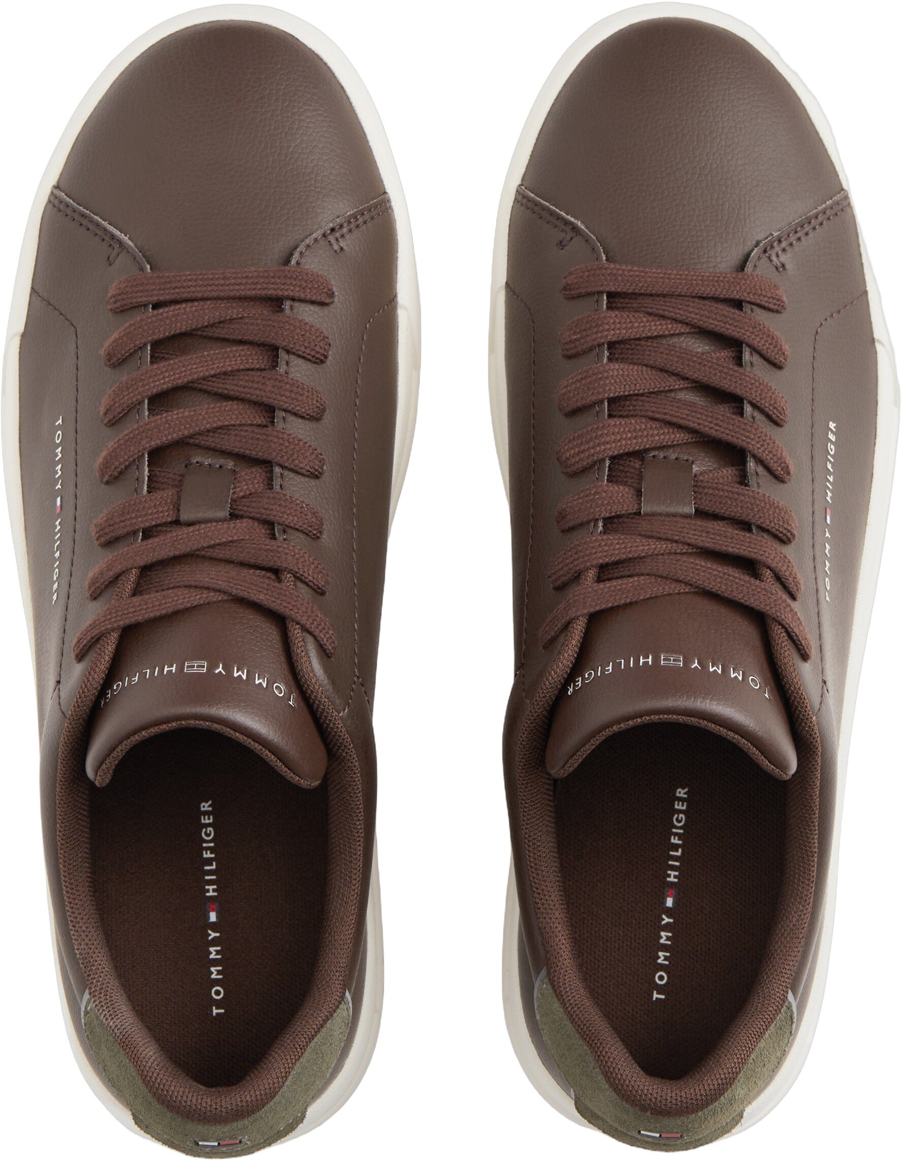 Logo Court Trainers With Leather