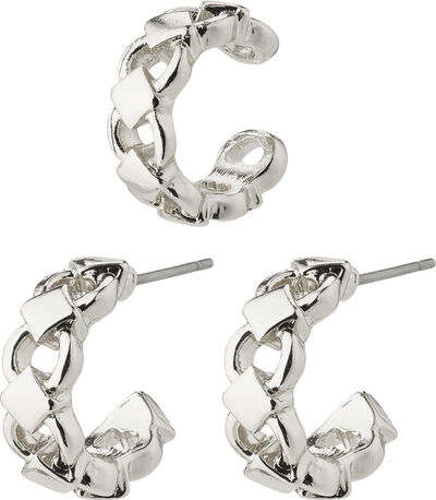 DESIREE recycled hoop and cuff earrings silver-plated