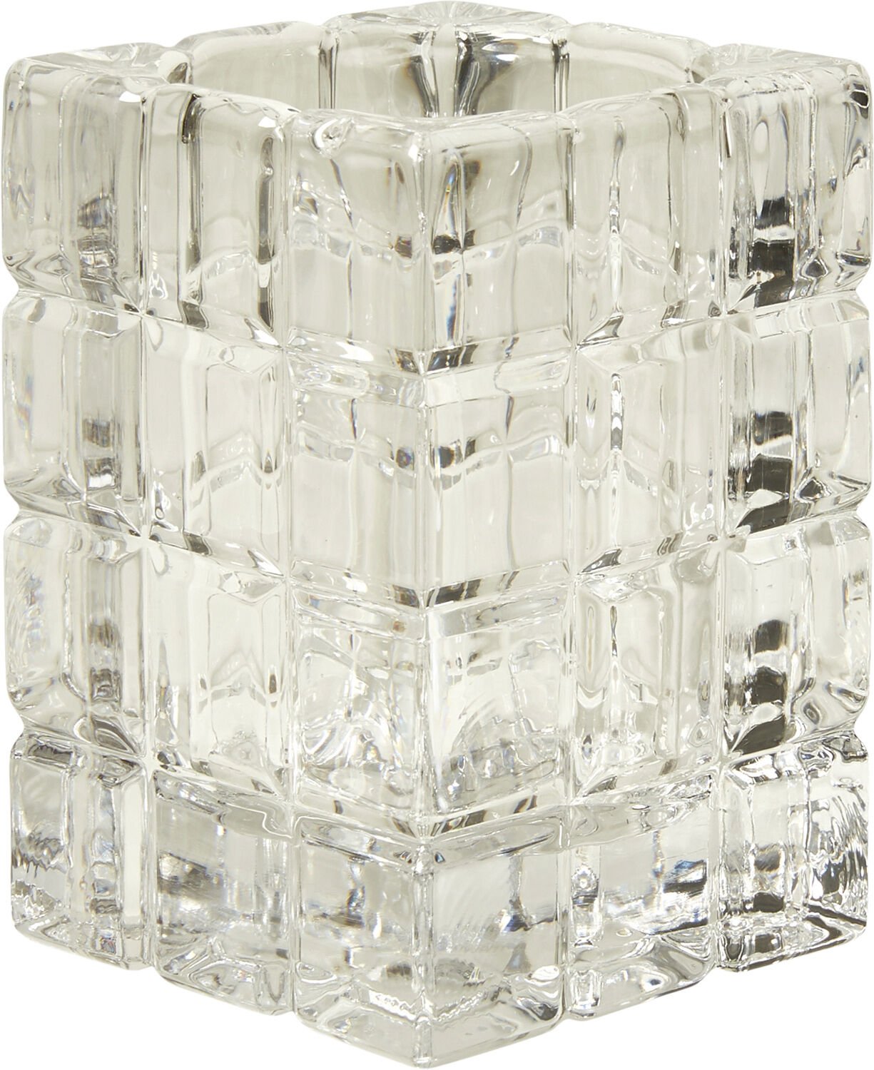 Fyrfadsstage 8x8x12cm glas