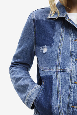 Sustainable patchwork denim jacket
