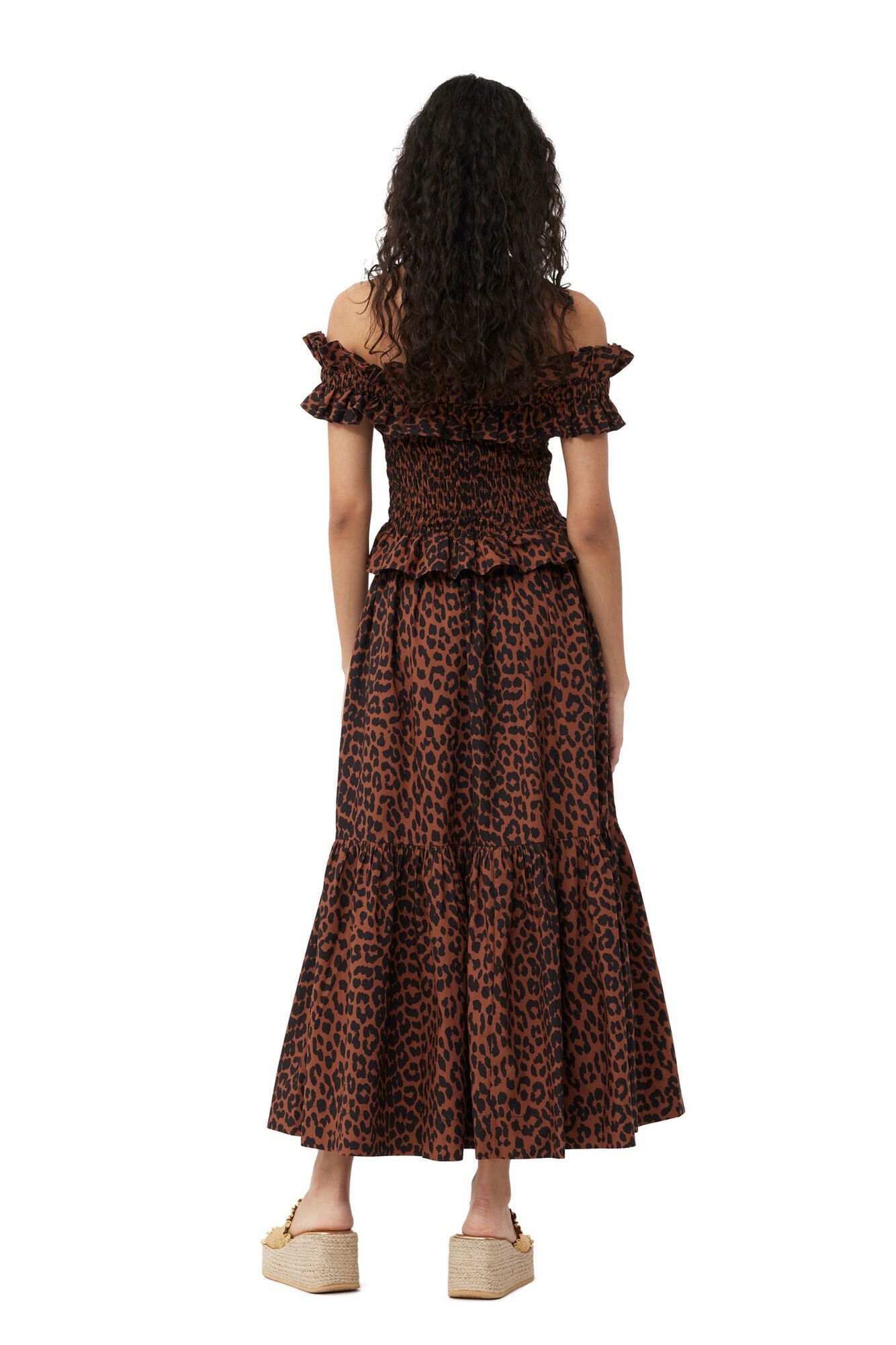 Printed Cotton Maxi Flounce Skirt