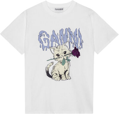 Basic Jersey Rose Cat Relaxed T-shi