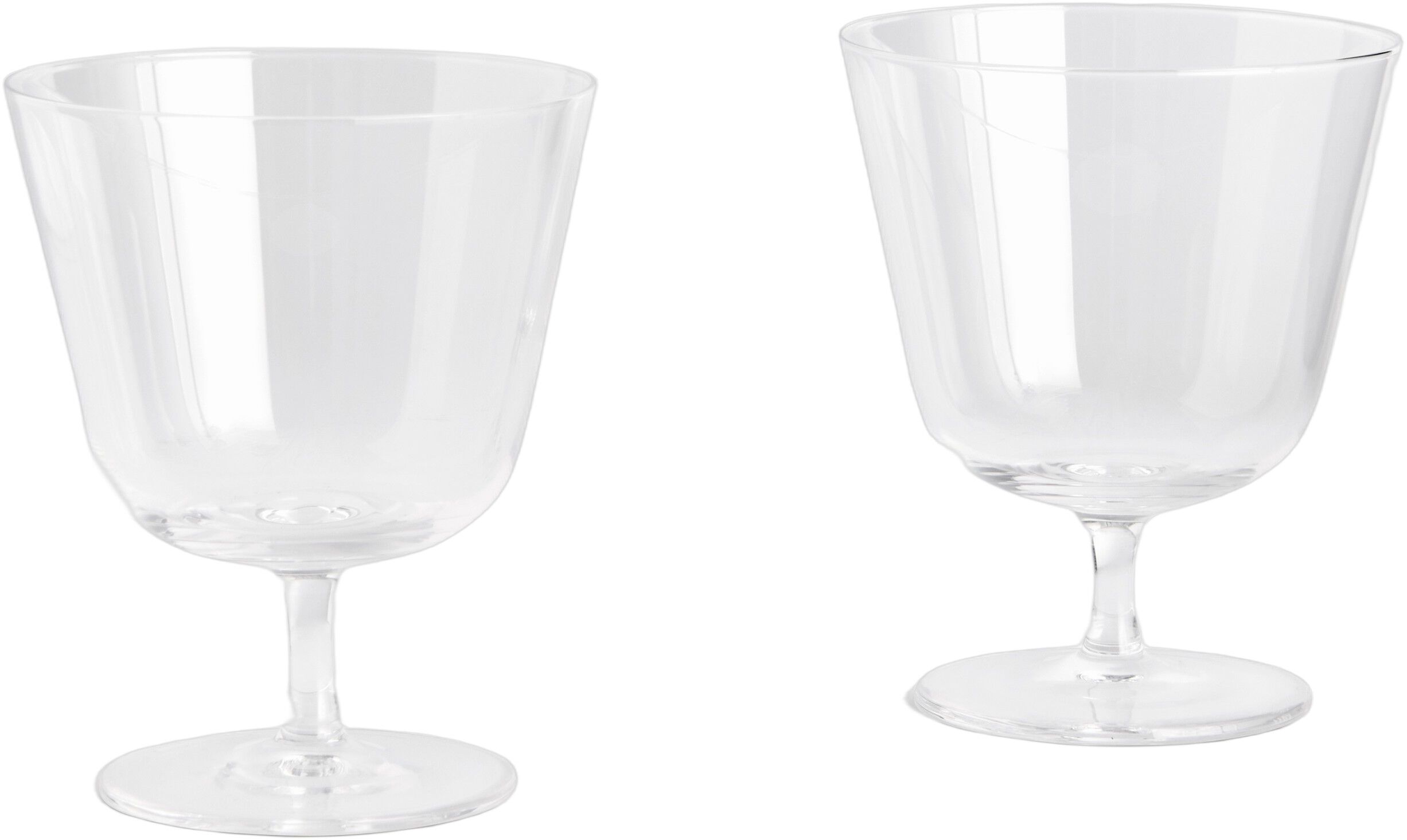 Curve Stem Glass-Set of 2-Small-Clear