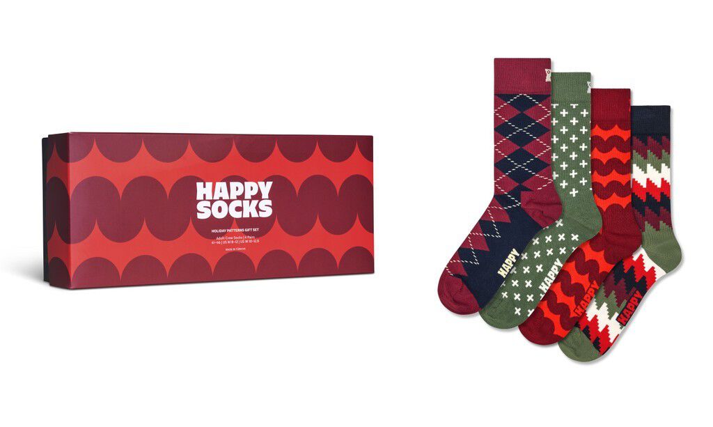 4-Pack Holiday Pattern Socks Gift Set