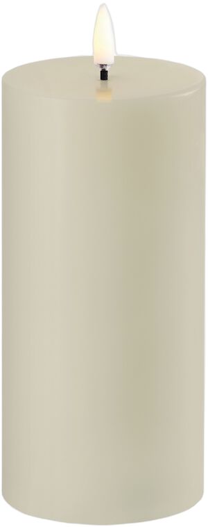 LED pillar candle, Oyster Grey, Smooth, 7,8x15 cm