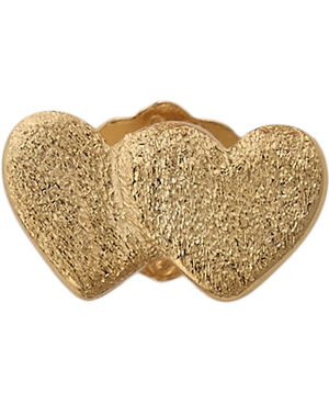 DOMINO HEARTS 2 - 1 PCS - GOLD PLATED