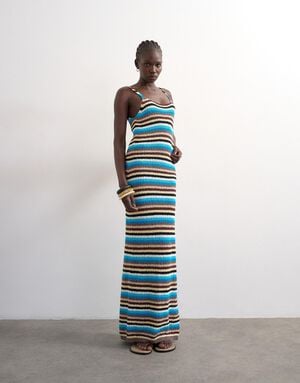 TSCAJSA SL MULTI STRIPPED MIDI KNIT