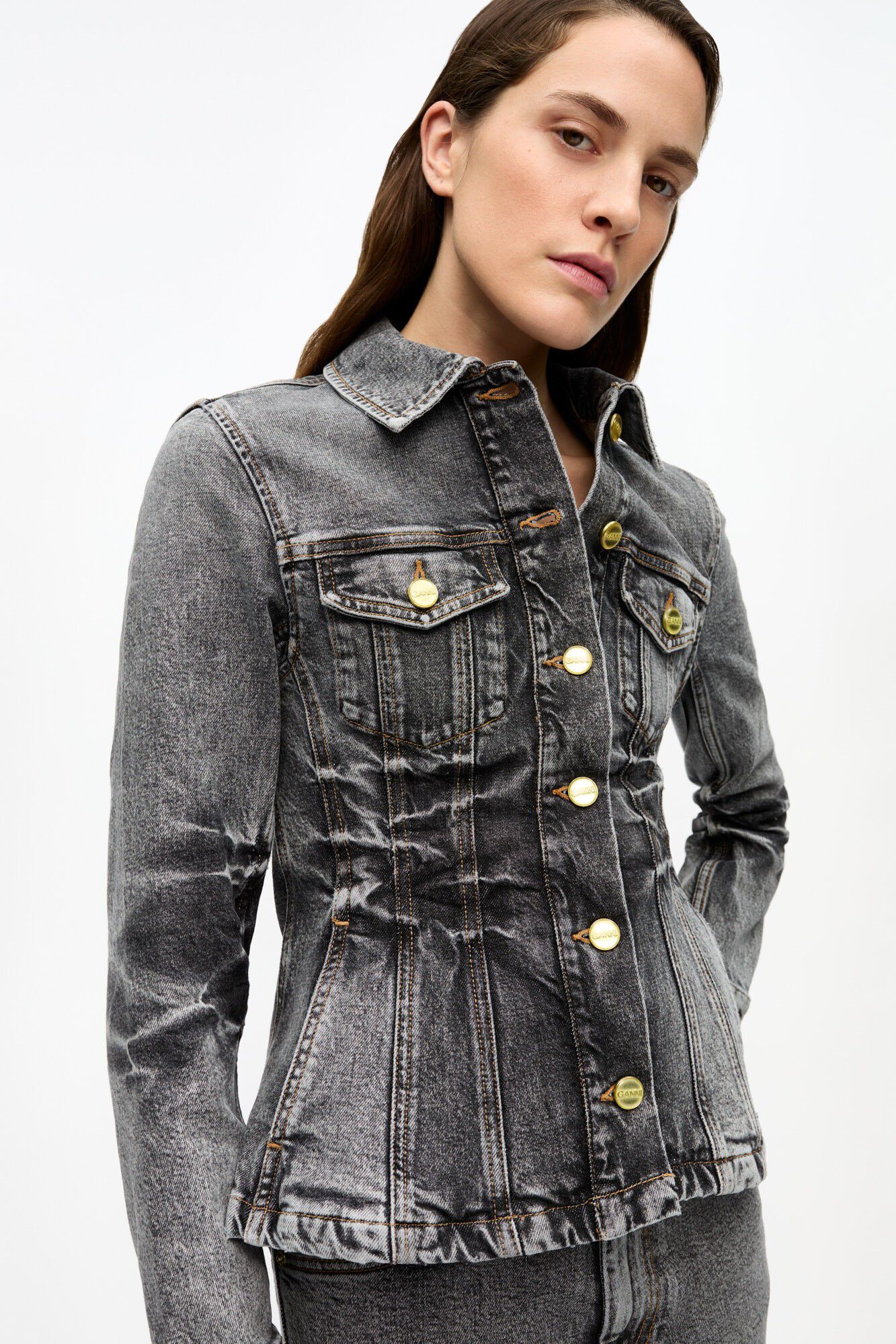 Stretch Future Denim Fitted Blazer